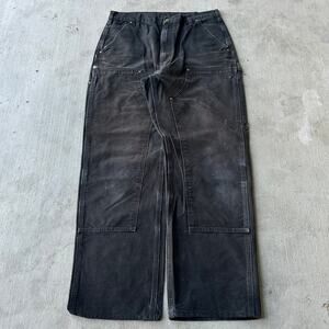 Vintage Y2K Carhartt black double knee work wear carpenter pants